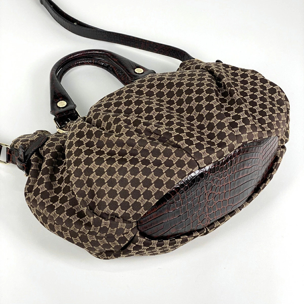 Celine Macadam shoulder bag handbag canvas brown - Picture 2 of 5